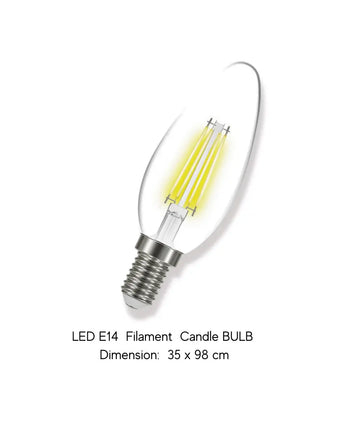 LED Filament Candle Bulb KAT INTERIORS
